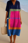 Aurora - Vibrant Colour Block Dress