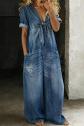 Matilda - Short Sleeve V-Neck Jumpsuit