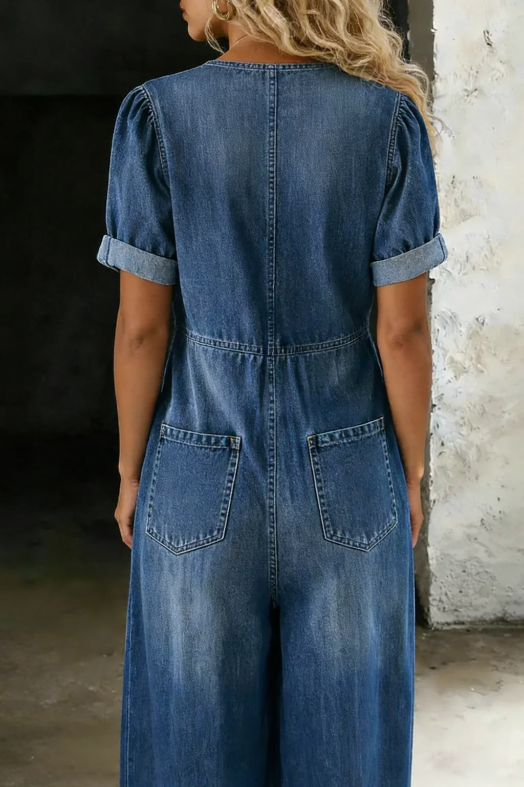 Matilda - Short Sleeve V-Neck Jumpsuit