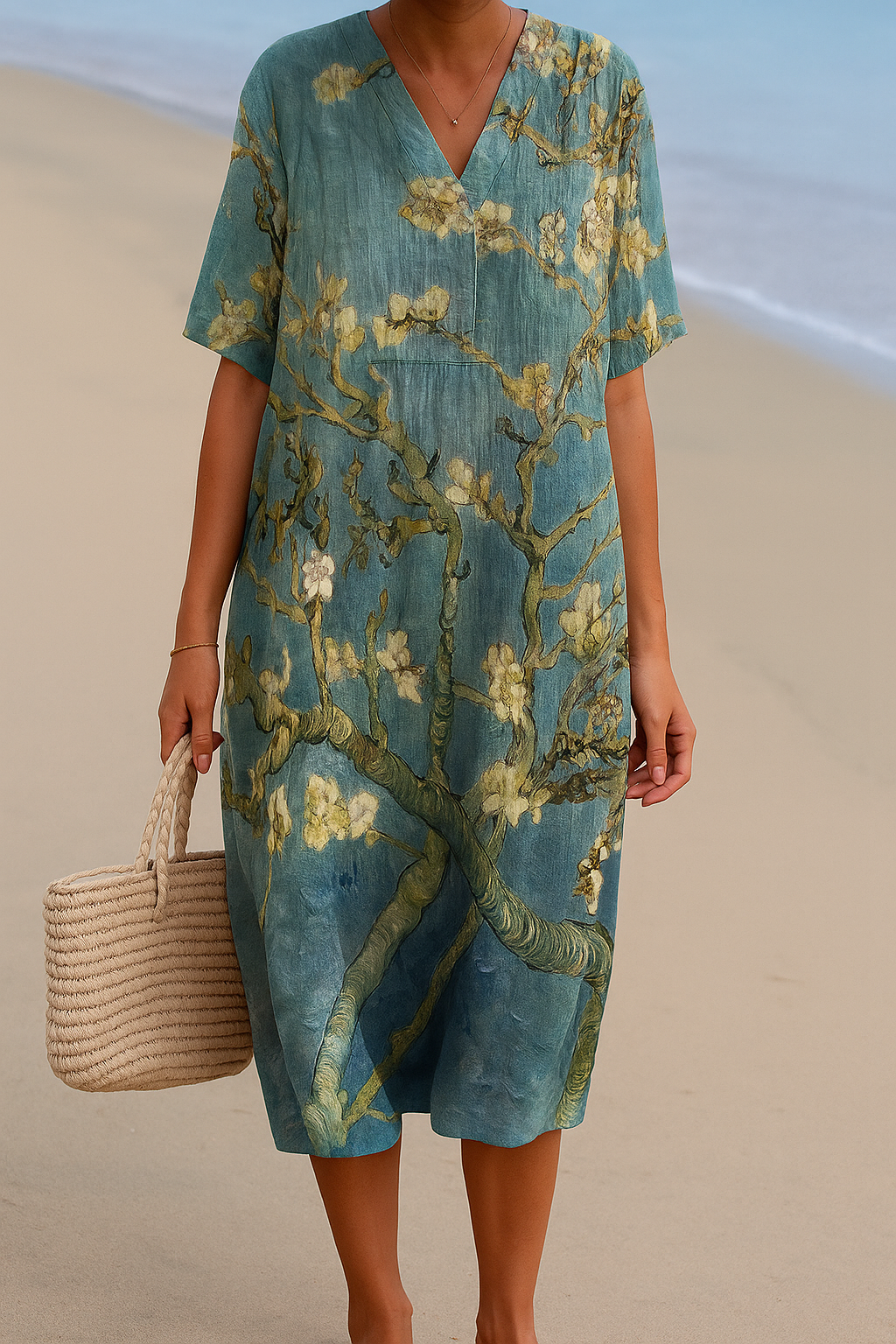Summer - Aqua Green Floral Dress