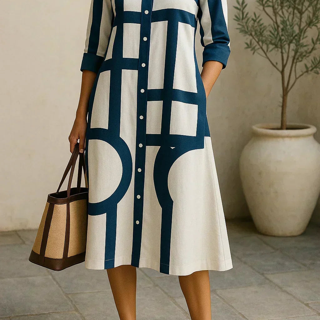 Axis - Chemise Robe avec Imprimé Géométrique