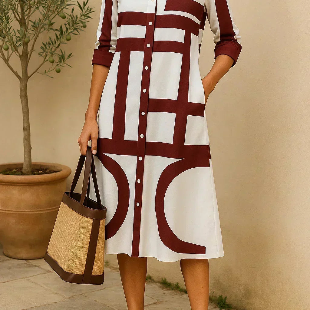 Axis - Chemise Robe avec Imprimé Géométrique