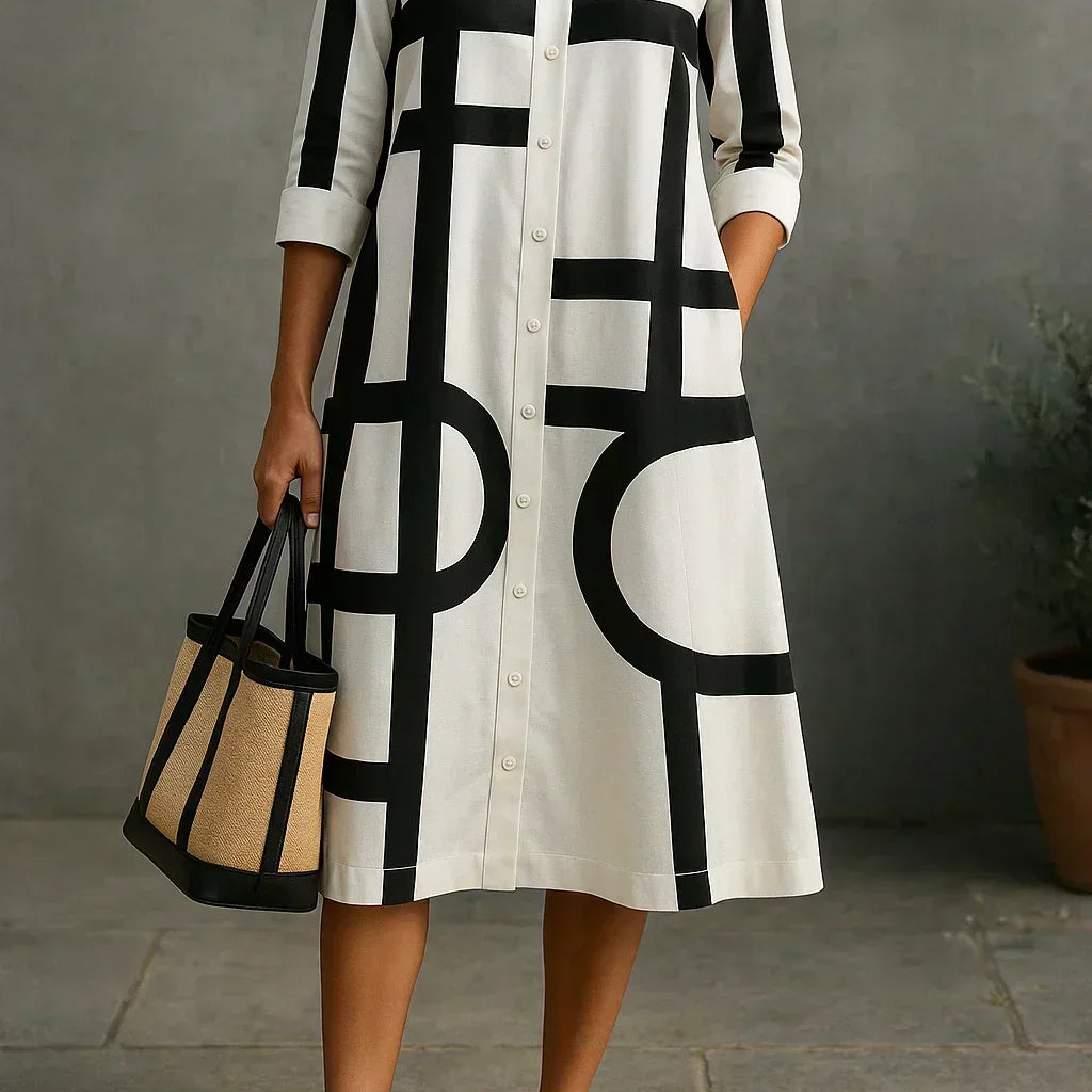 Axis - Chemise Robe avec Imprimé Géométrique