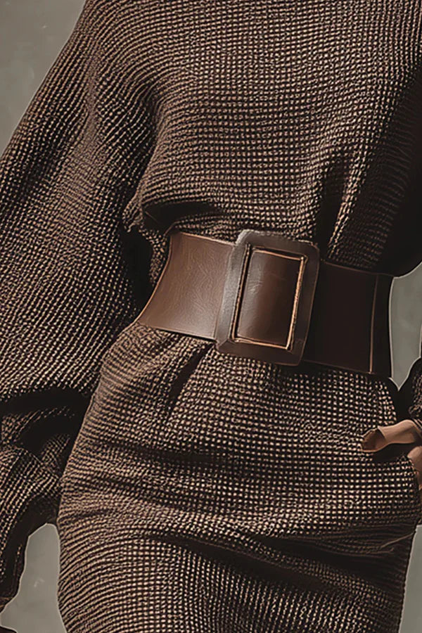 Bianca | Short Knitted Dress with Fitted Belt