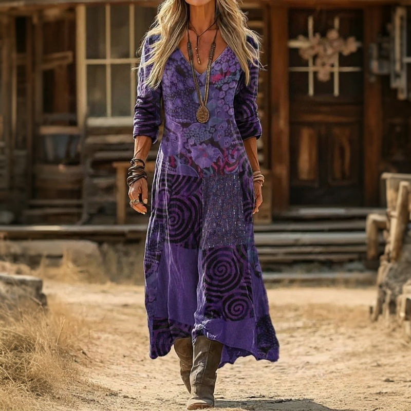 Sophie - Vintage-Inspired Long Sleeve Casual Dress