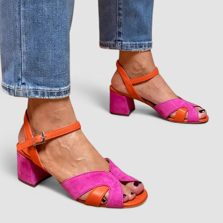 Eliza - Colour-Block Heeled Sandals