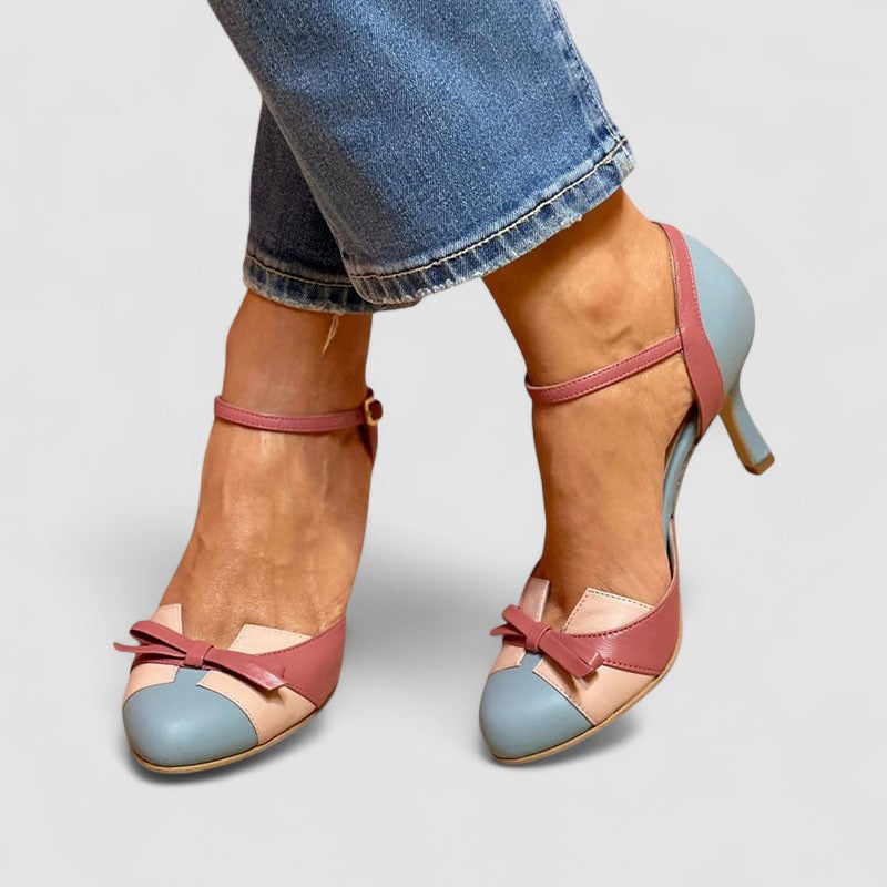 Charlotte - Colourful Knot Strap Sandals with Round Toe