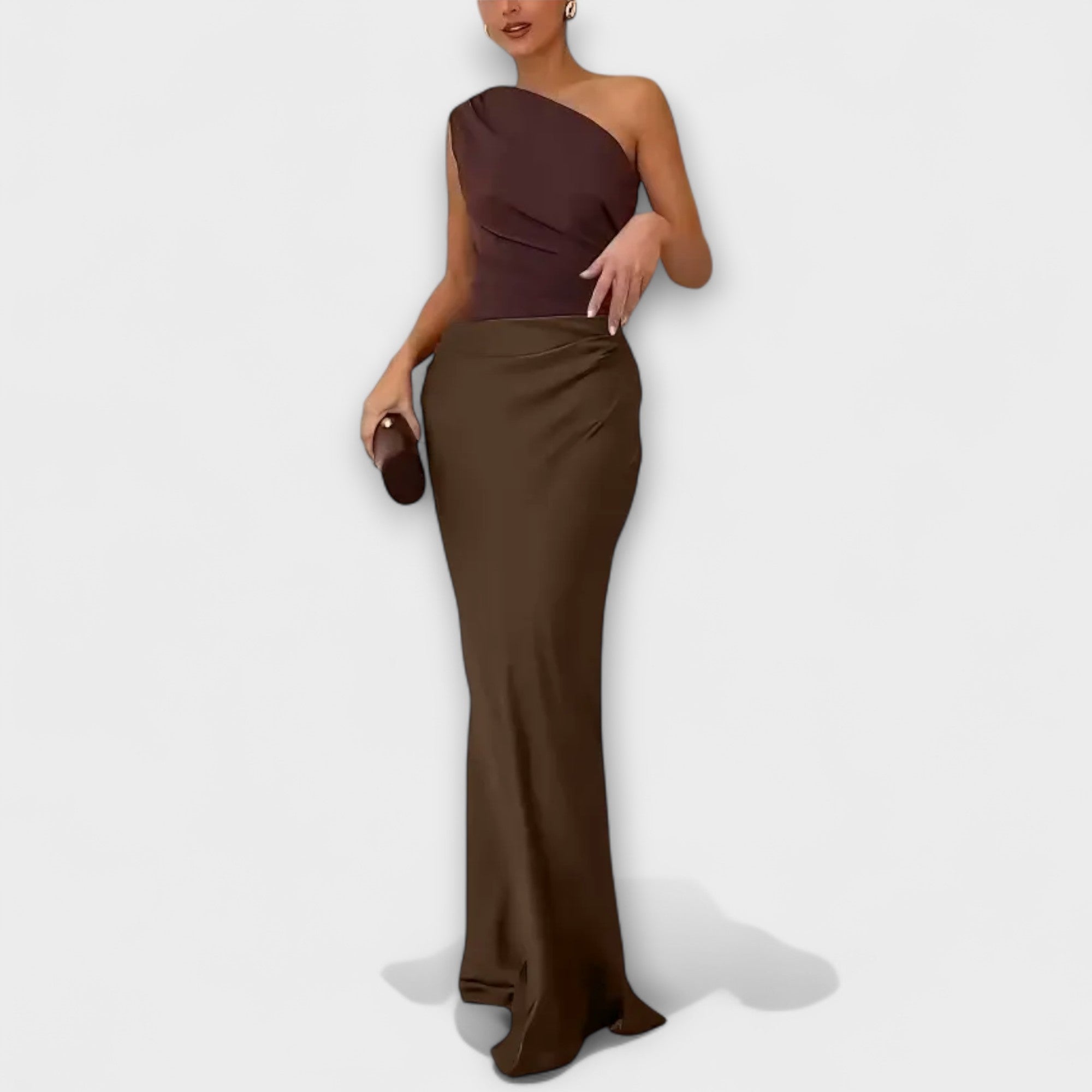 Chelsea - Asymmetric Satin Evening Dress