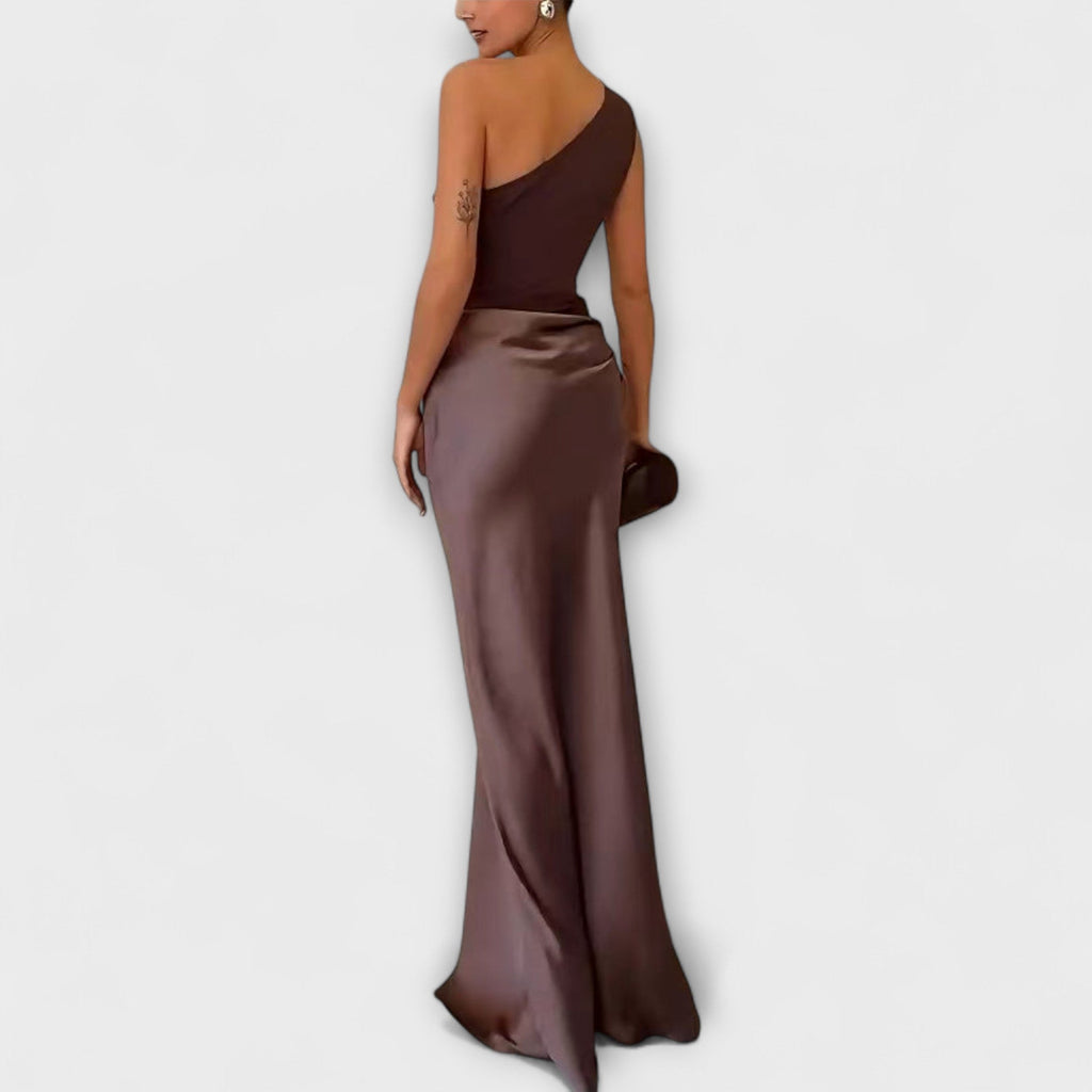 Chelsea - Asymmetric Satin Evening Dress
