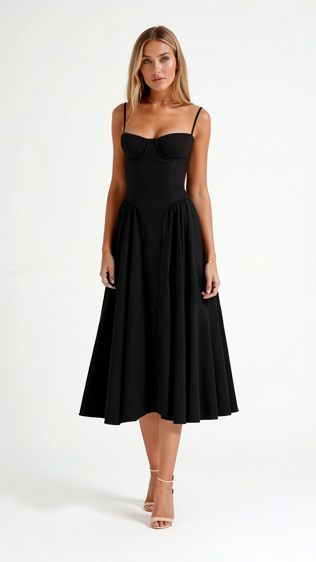 Kelsey - Structured Corset Midi Dress