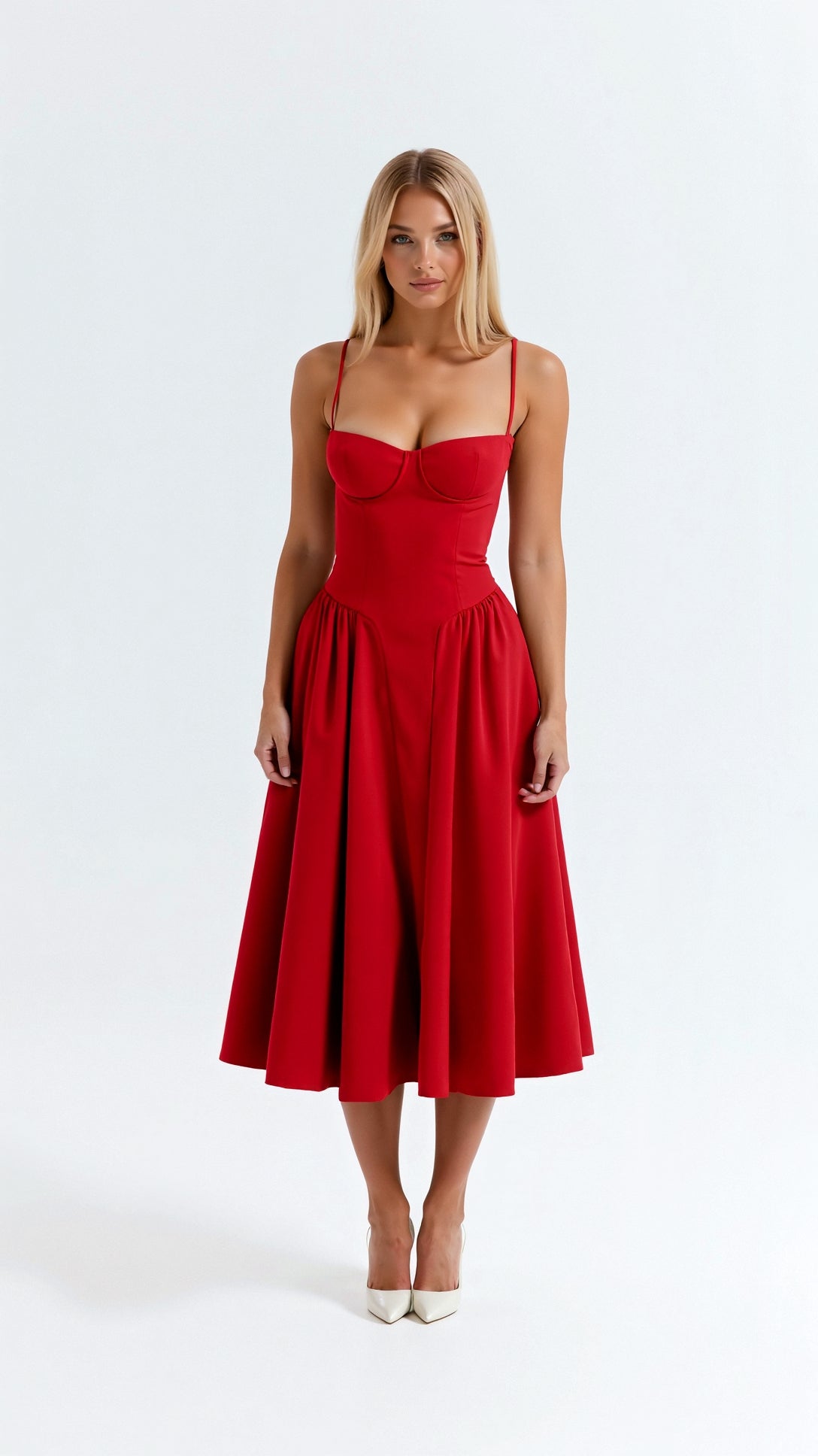 Kelsey - Structured Corset Midi Dress