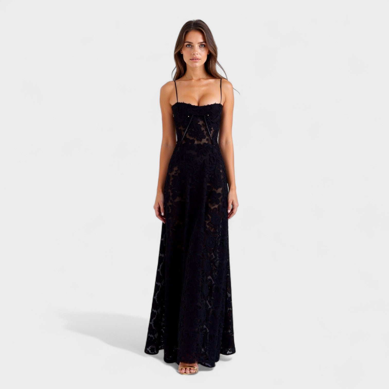 April - Floral Lace Maxi Dress