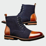 Madeleine - Oxford Faux Leather Ankle Boots