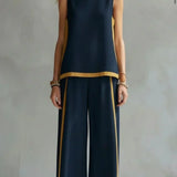Ursula - Elegant and Casual Gilet and Trousers Set with Bicolour Finishes