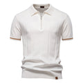 Riley - Vertical-Texture Half-Zip Polo