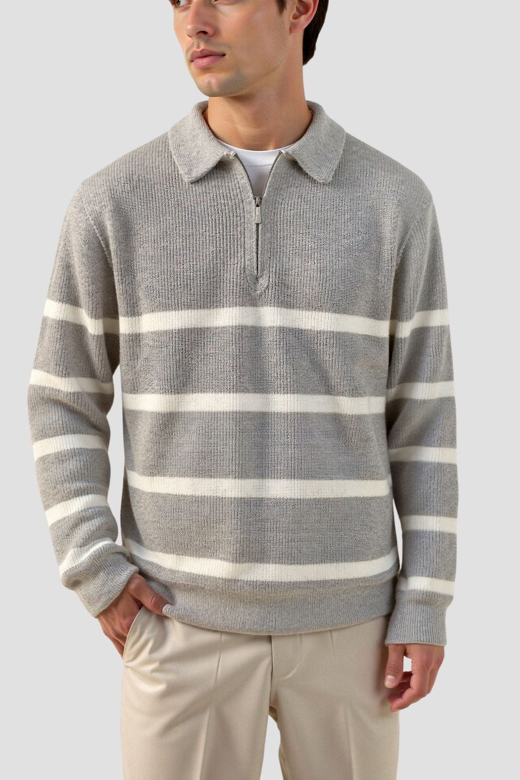 Declan - Striped Half-Zip Jumper