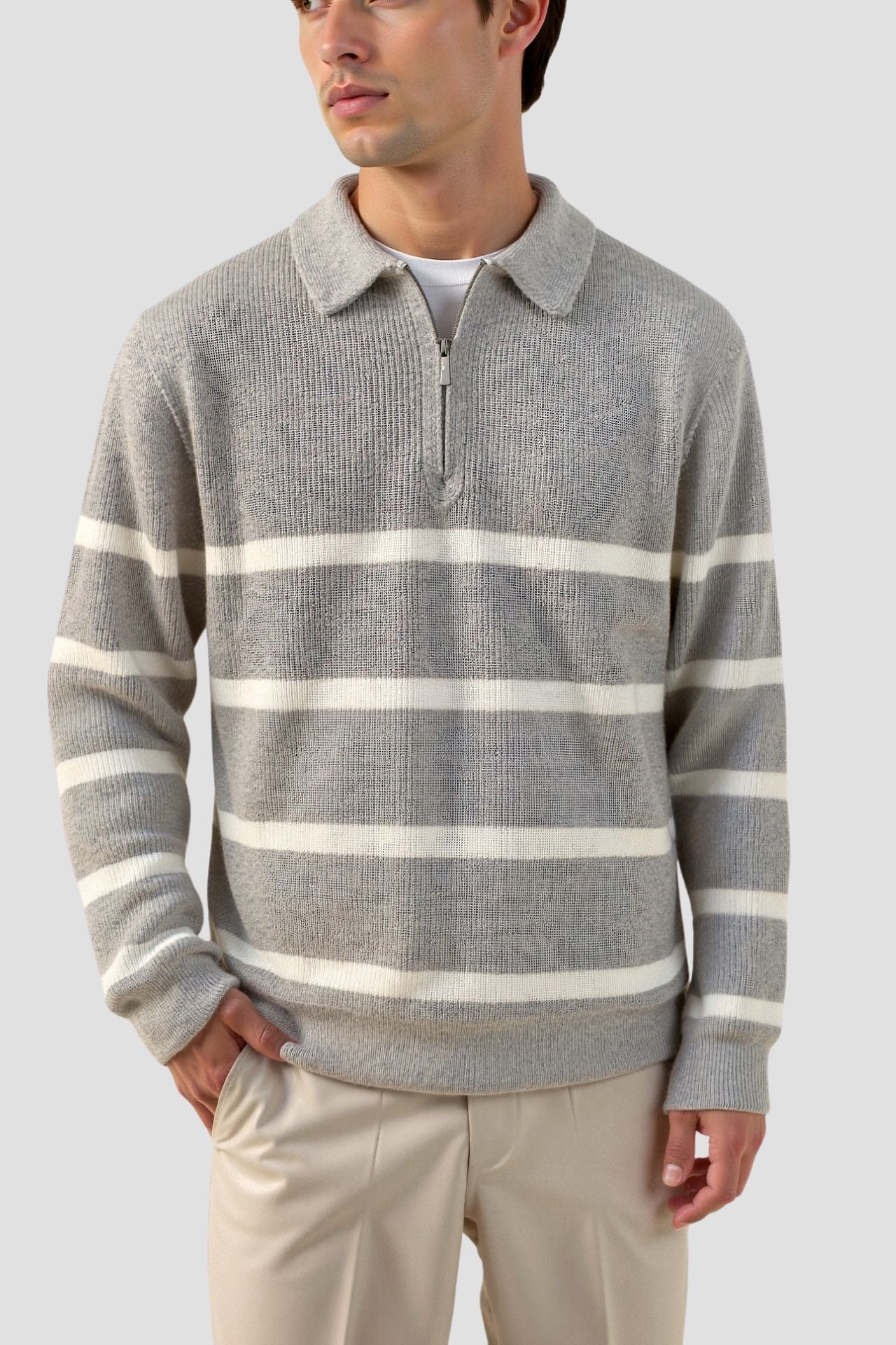Declan - Striped Half-Zip Jumper