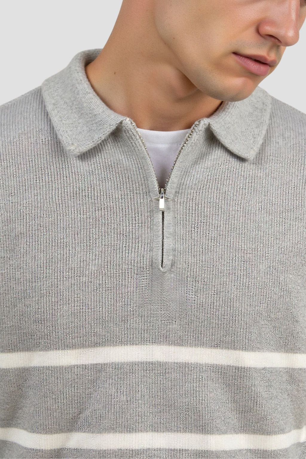 Declan - Striped Half-Zip Jumper