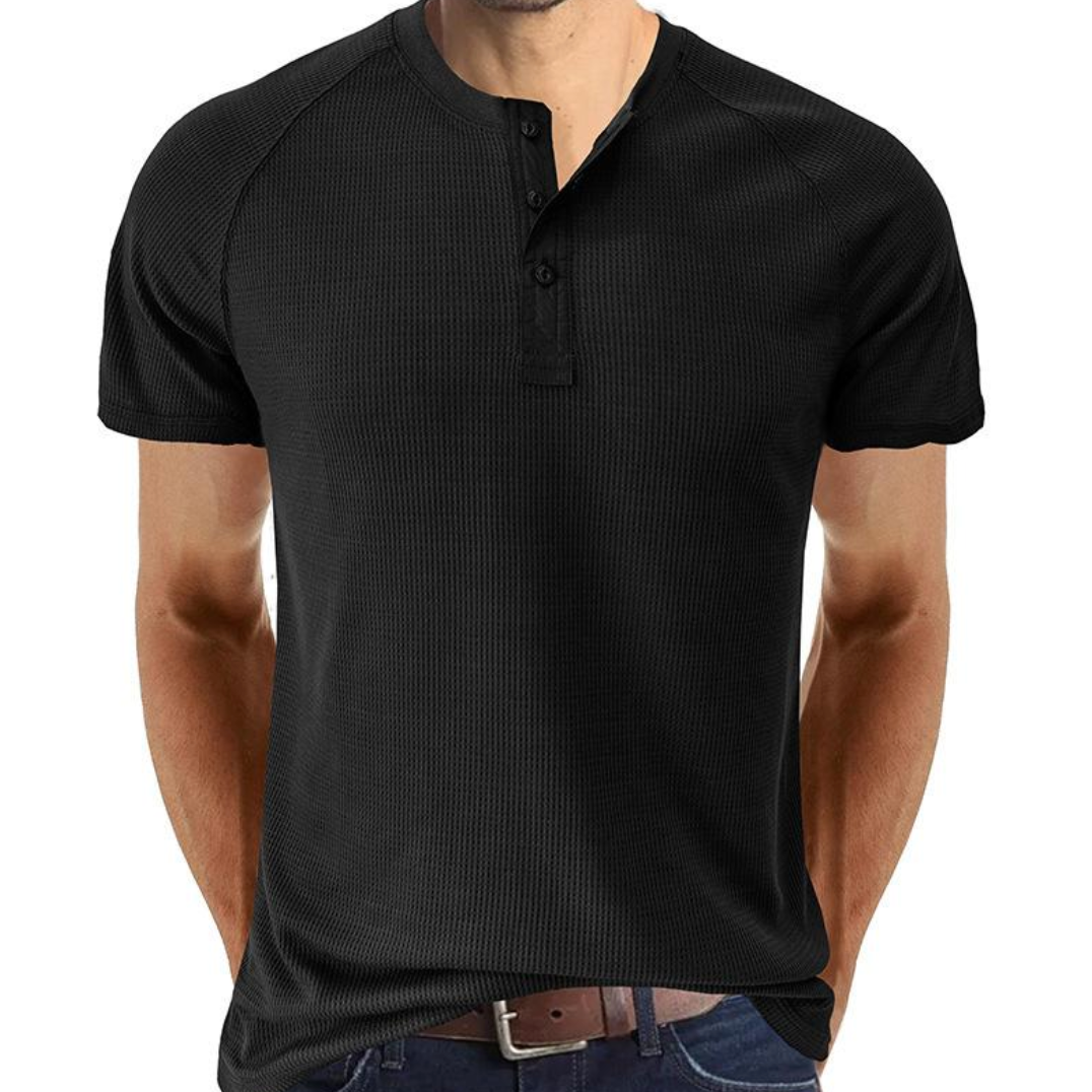 Hamish - Button-Placket Henley Shirt