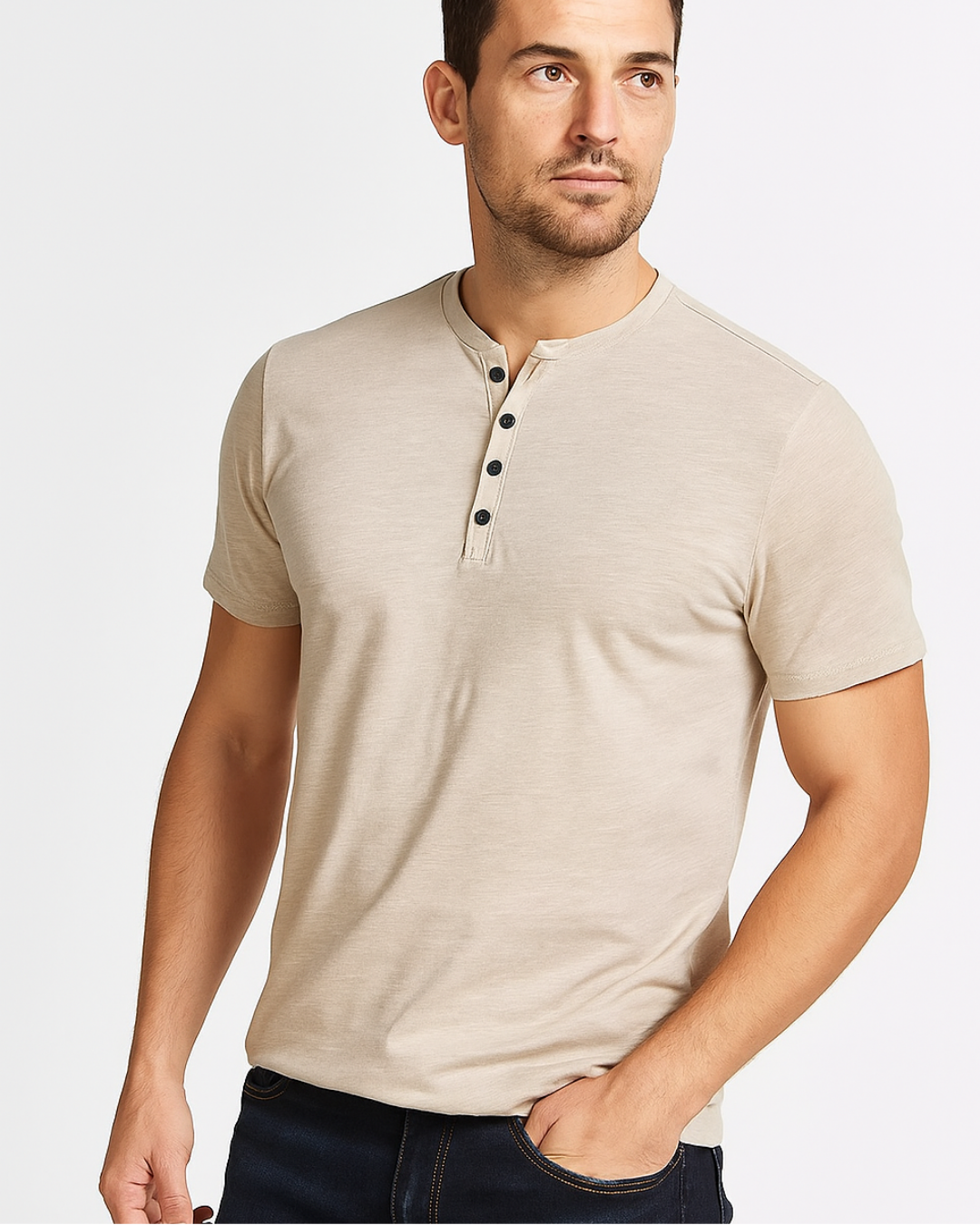 Blake - Button-Collar Henley Shirt
