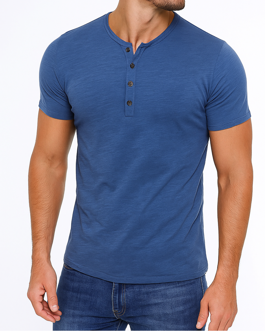 Blake - Button-Collar Henley Shirt