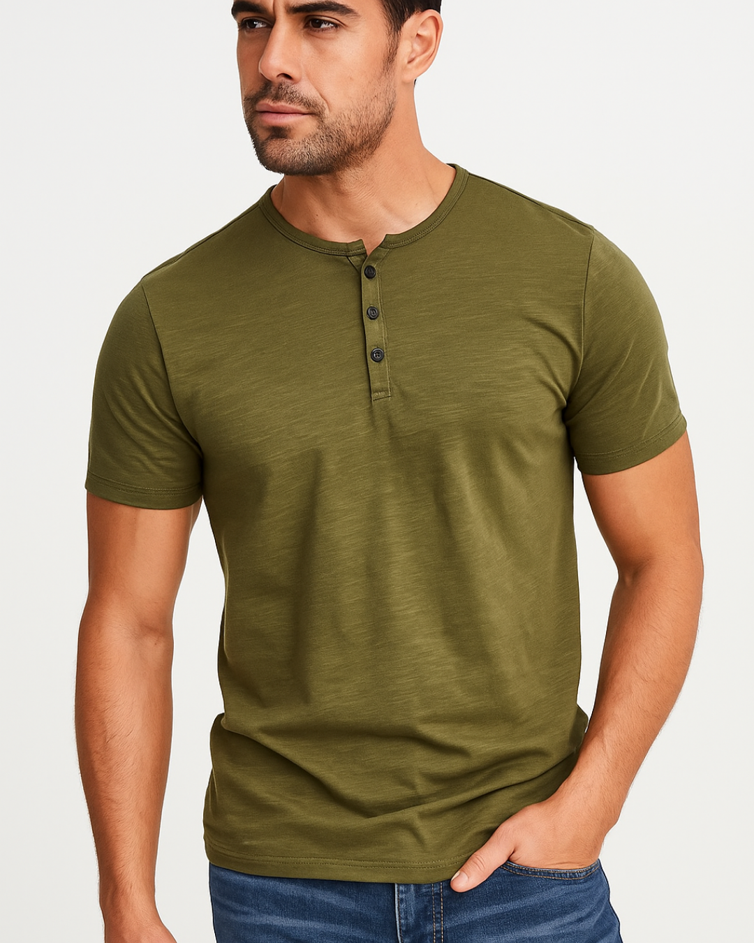 Blake - Button-Collar Henley Shirt