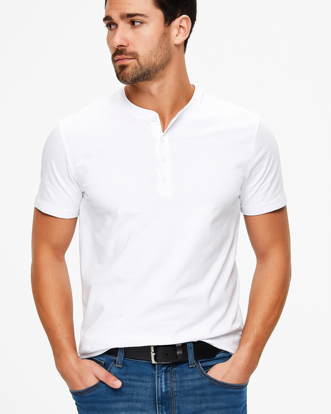 Blake - Button-Collar Henley Shirt