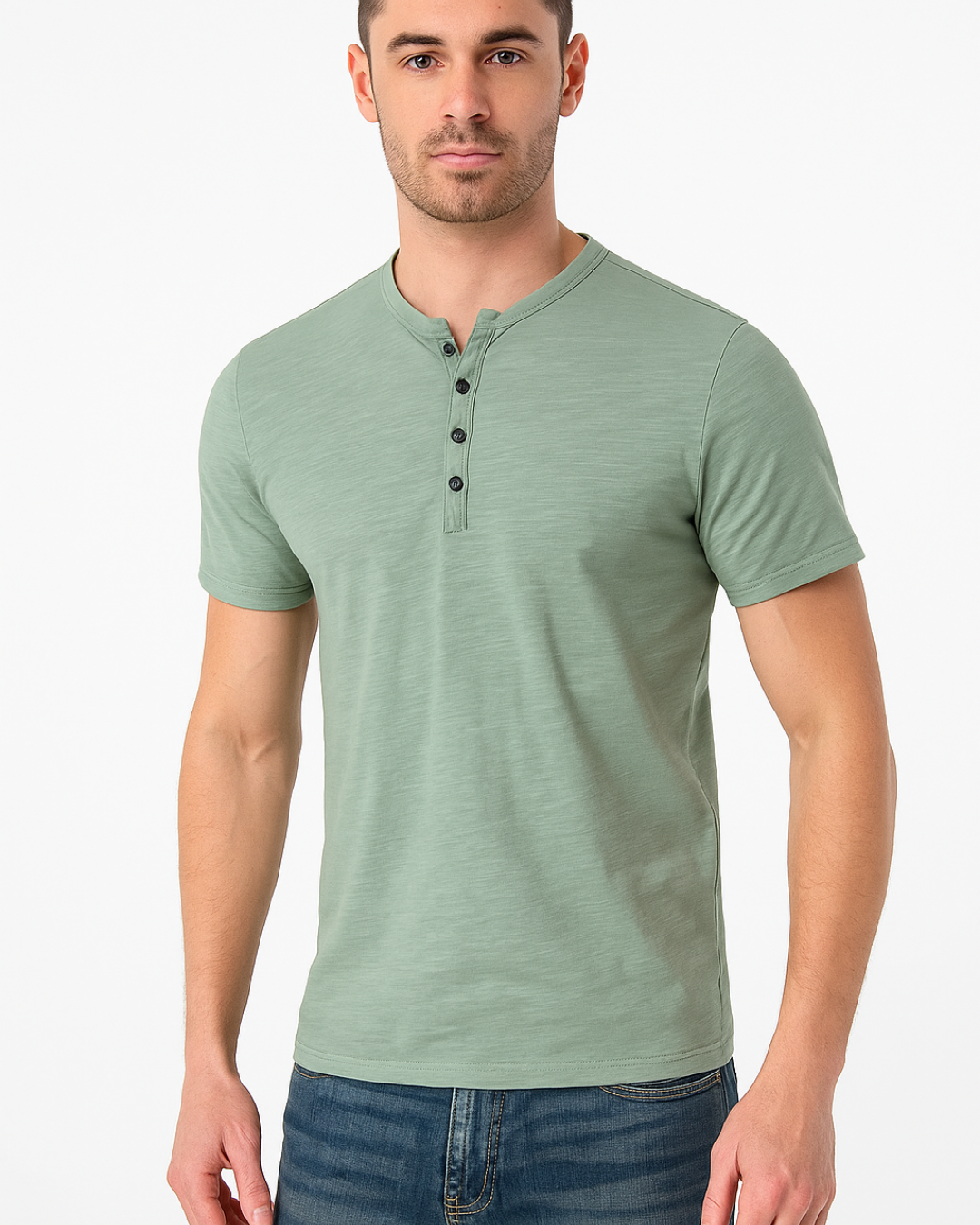 Blake - Button-Collar Henley Shirt