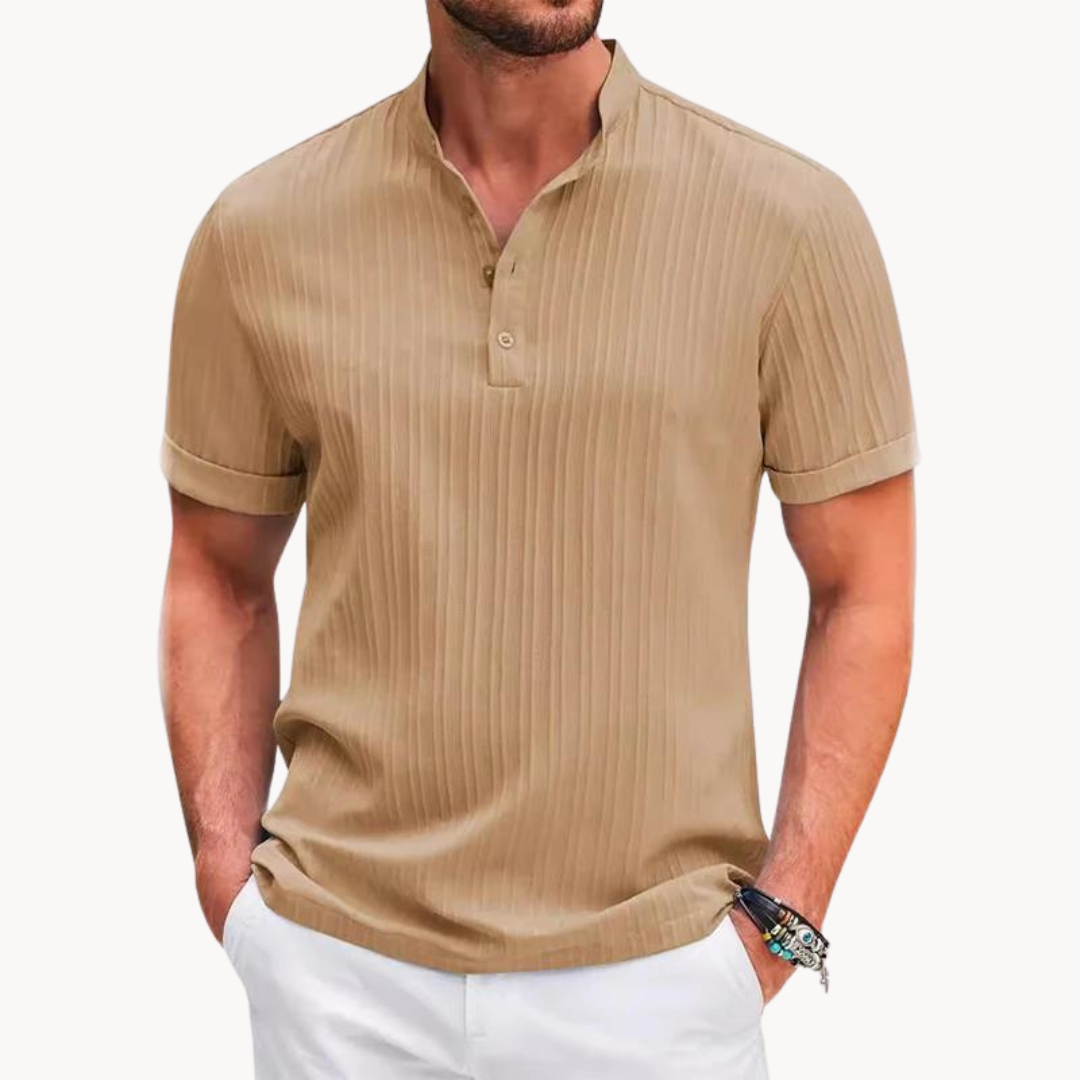 Kai - Short-Placket Button Henley Shirt