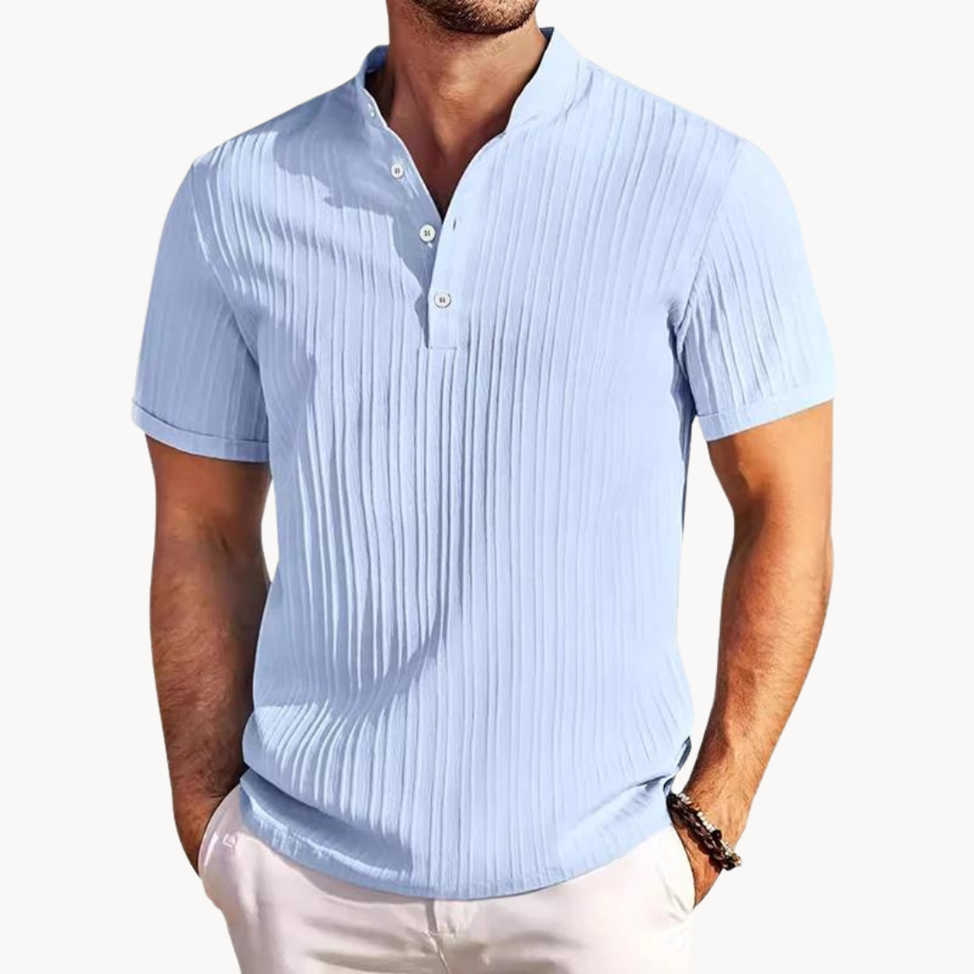 Kai - Short-Placket Button Henley Shirt