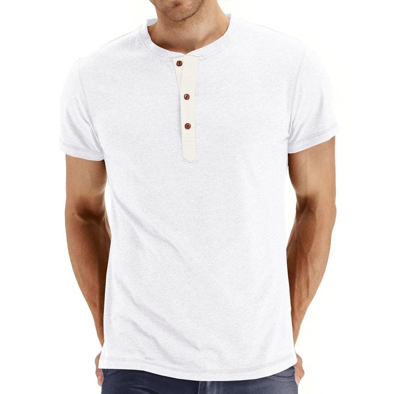 Elijah - Soft-Knit Collar Henley T-Shirt