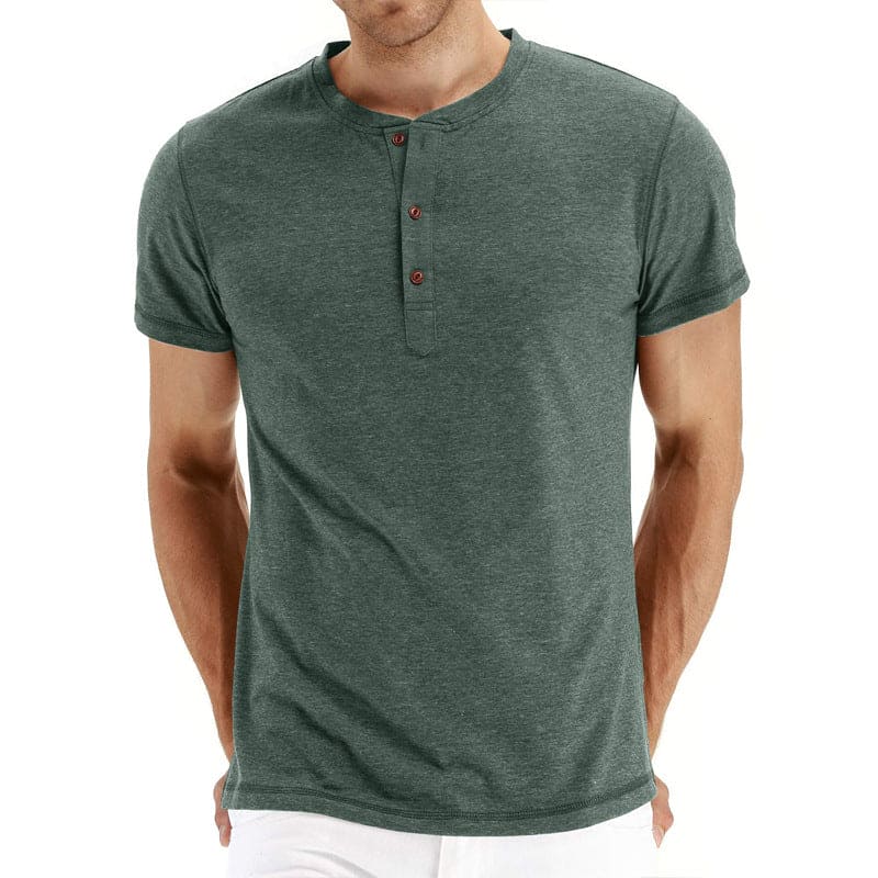 Elijah - Soft-Knit Collar Henley T-Shirt