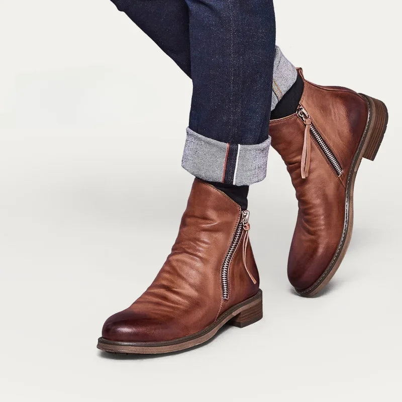 Toby - Faux Leather Chelsea Boots