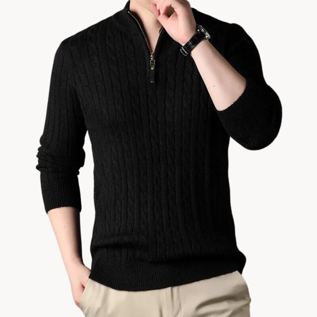 Samuel - Short-Zip Knit Jumper