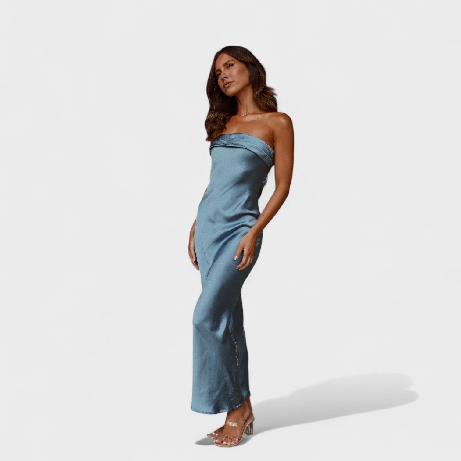 Florence - Sleeveless Satin Evening Dress