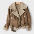 Kendall - Faux Suede Aviator Coat