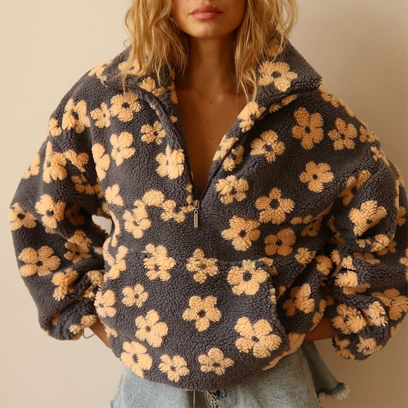 Chelsea - Floral Sherpa Pullover