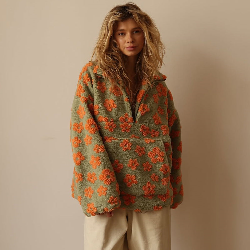 Chelsea - Floral Sherpa Pullover