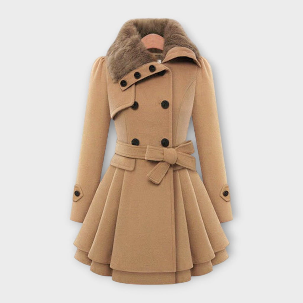 Tess - Elegant Coat with Faux Fur