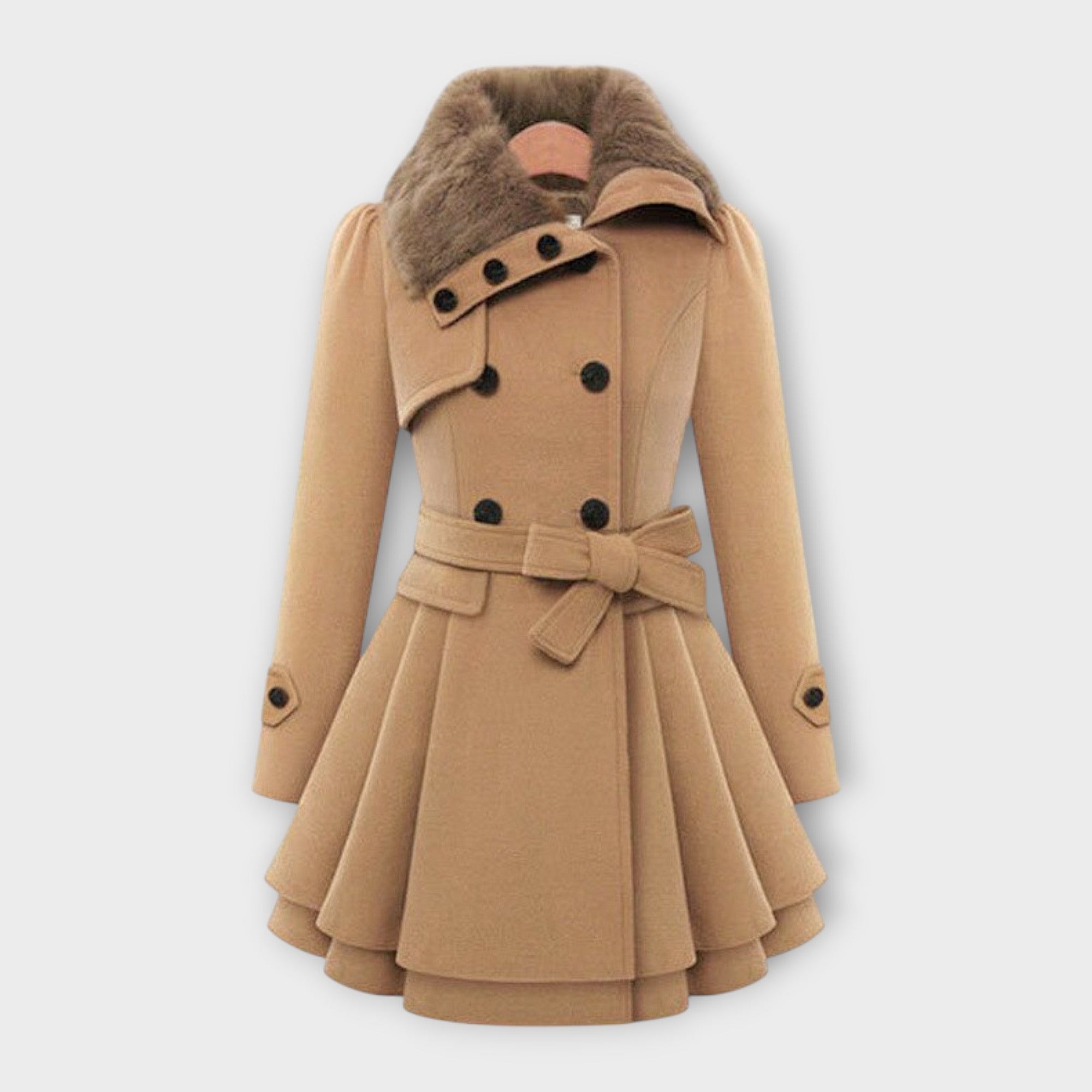 Tess - Elegant Coat with Faux Fur