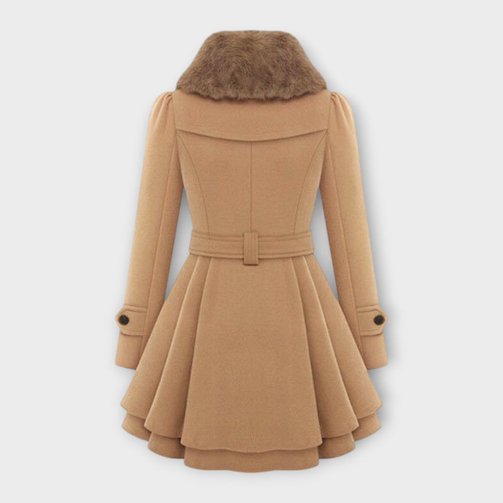 Tess - Elegant Coat with Faux Fur