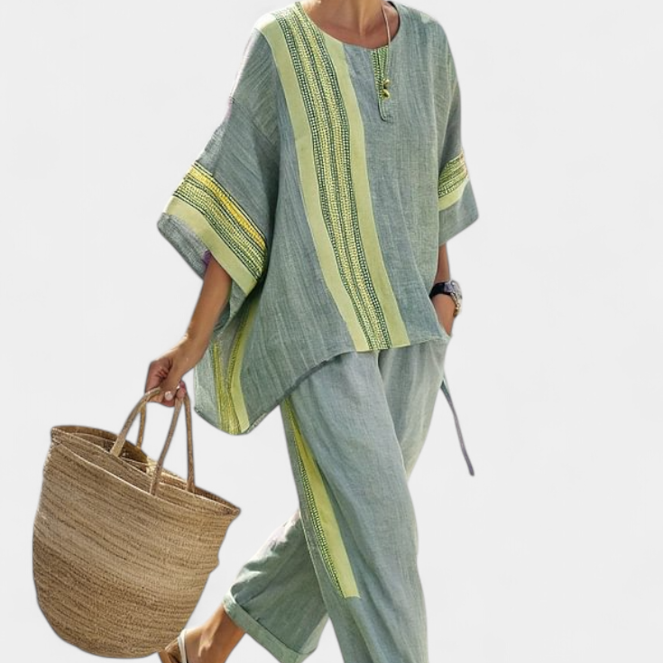Lori - Boho Linen and Bamboo Set