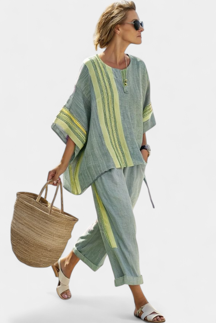 Lorena - Boho Linen and Bamboo Set