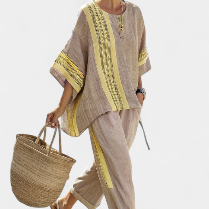Lori - Boho Linen and Bamboo Set