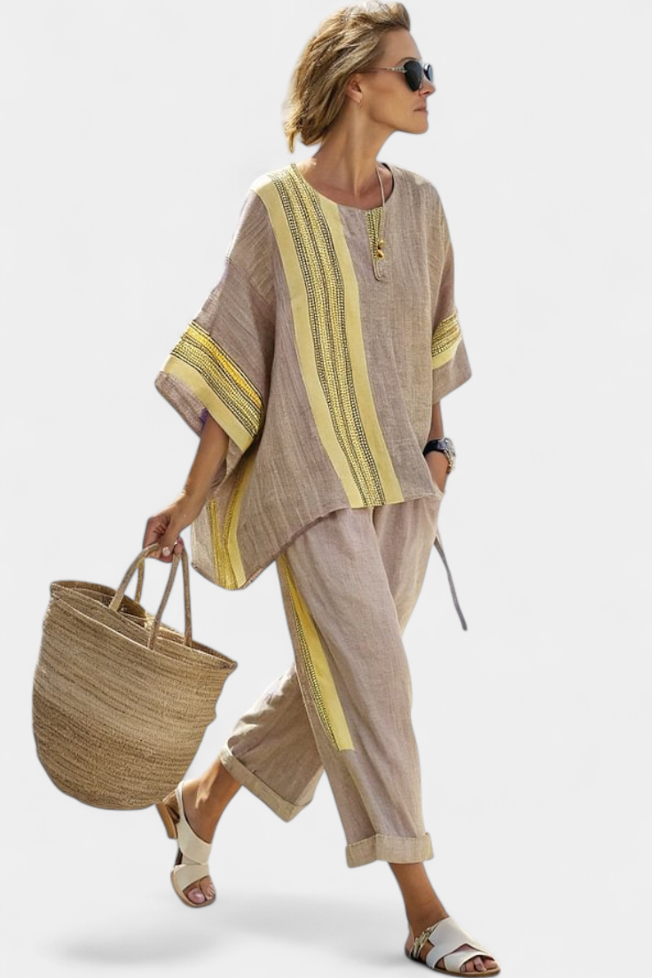 Lorena - Boho Linen and Bamboo Set