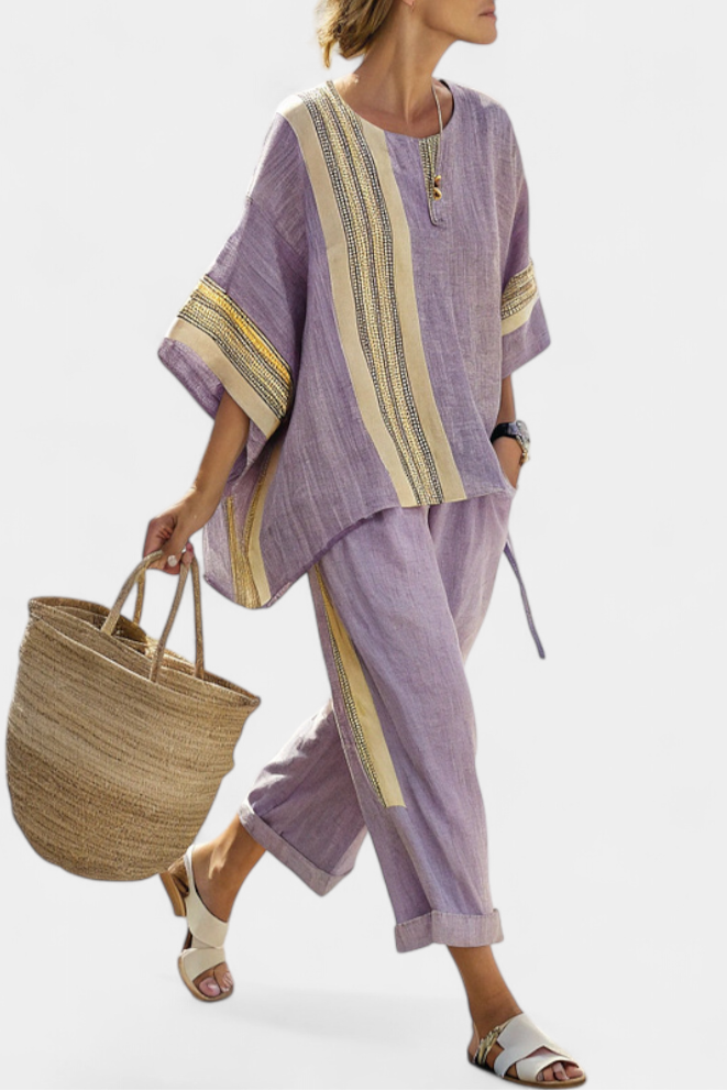 Lorena - Boho Linen and Bamboo Set
