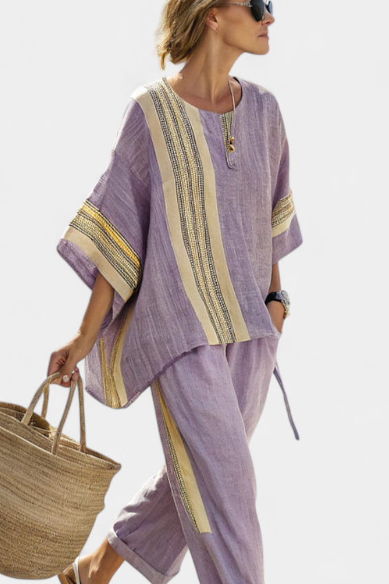 Lorena - Boho Linen and Bamboo Set
