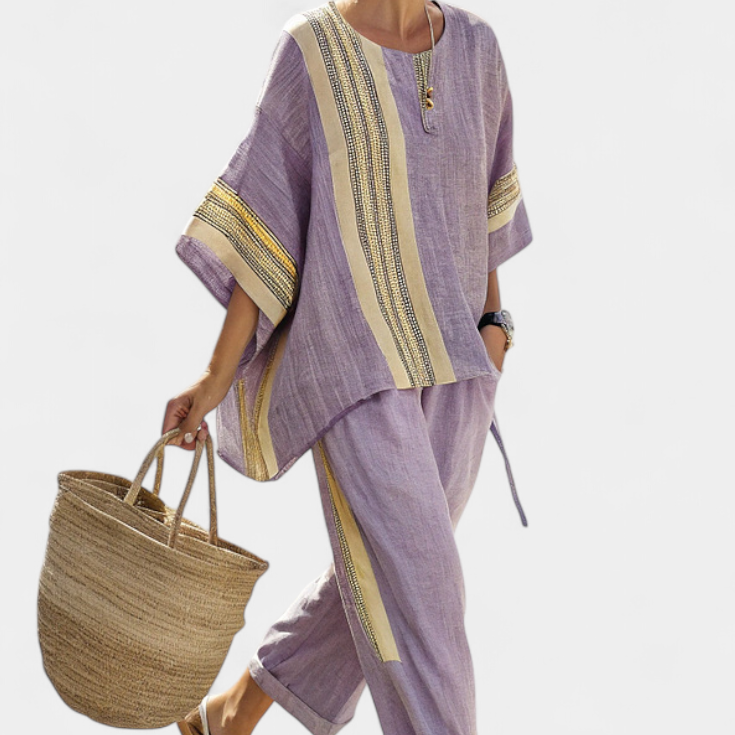 Lori - Boho Linen and Bamboo Set
