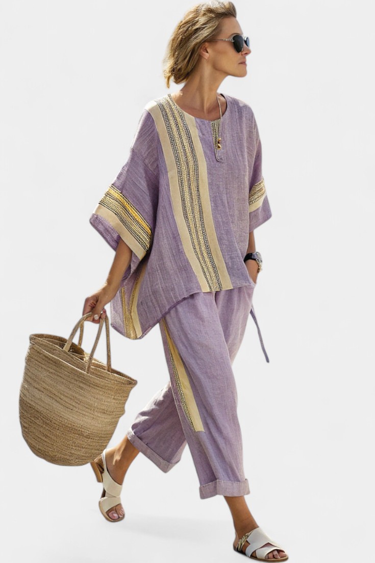 Lorena - Boho Linen and Bamboo Set