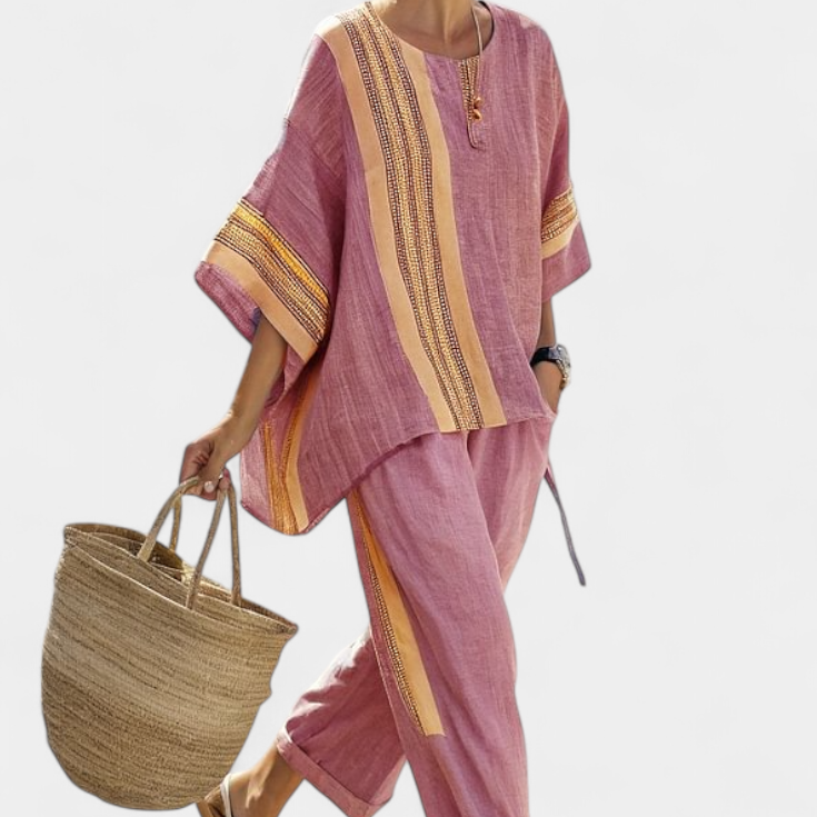 Lori - Boho Linen and Bamboo Set
